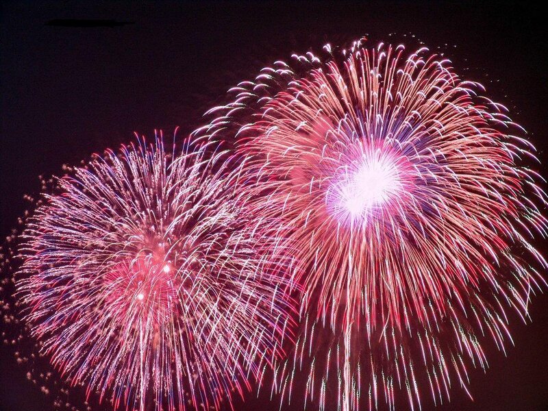 Colorful fireworks display