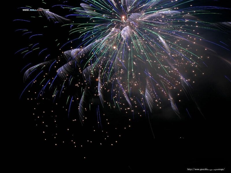 Colorful fireworks display