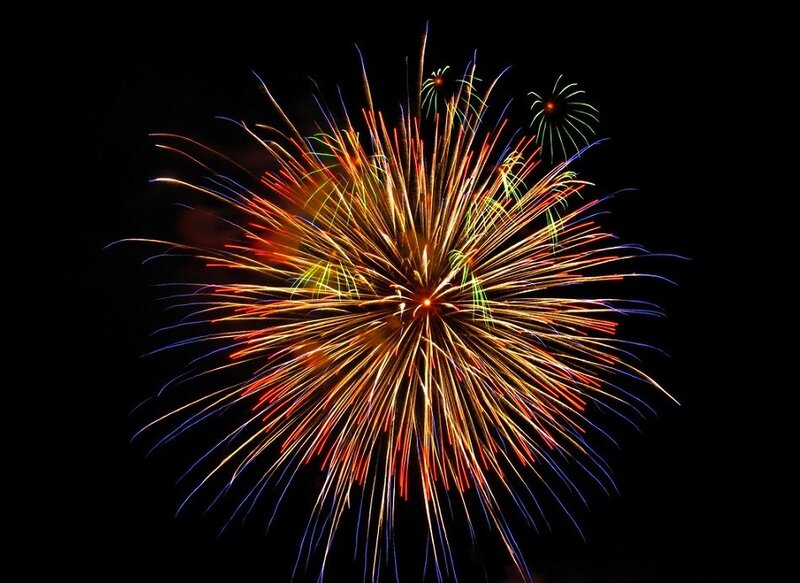 Colorful fireworks display