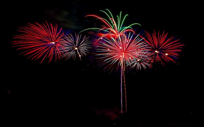 Colorful fireworks display