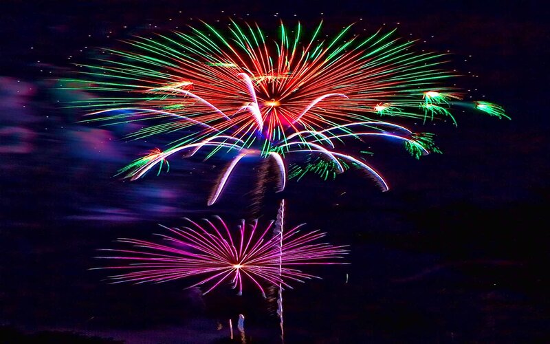 Colorful fireworks display