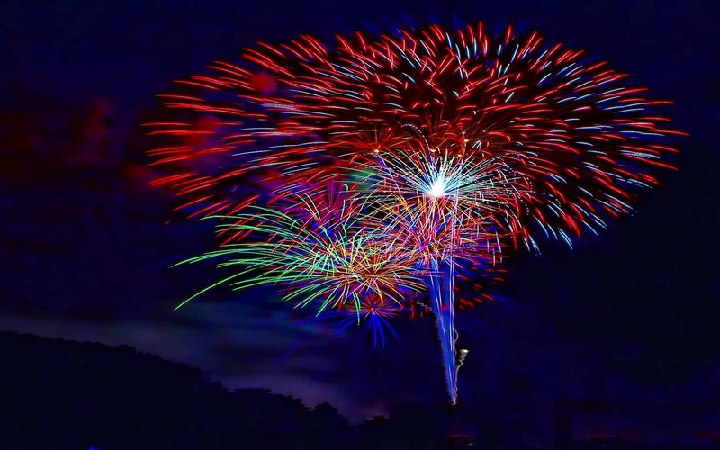 Colorful fireworks display