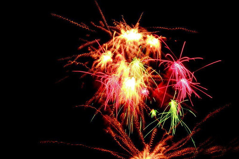 Colorful fireworks display