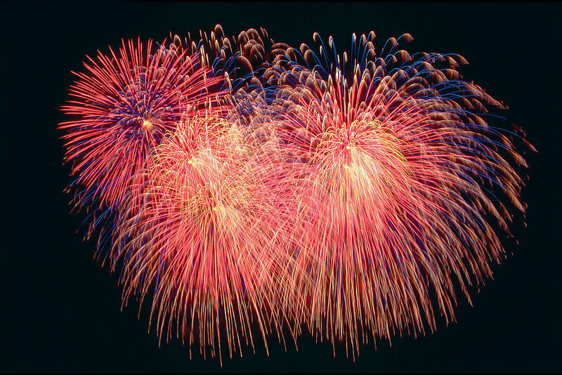 Colorful fireworks display