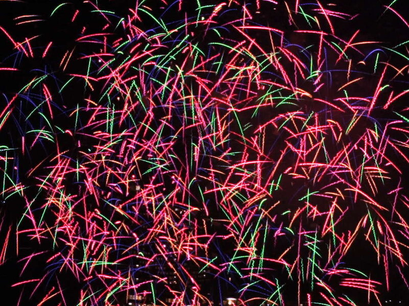 Colorful fireworks display