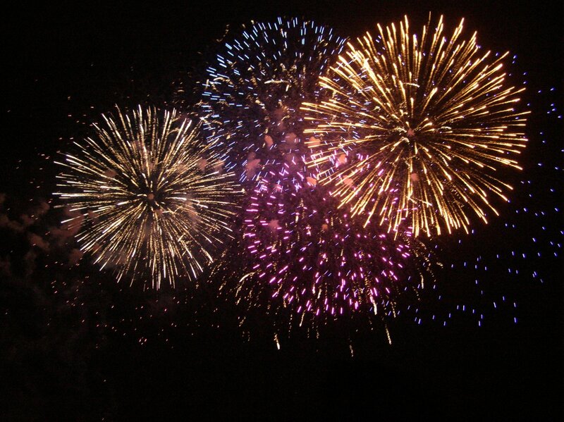 Colorful fireworks display