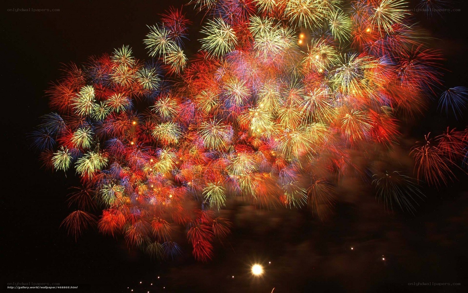 Colorful fireworks display