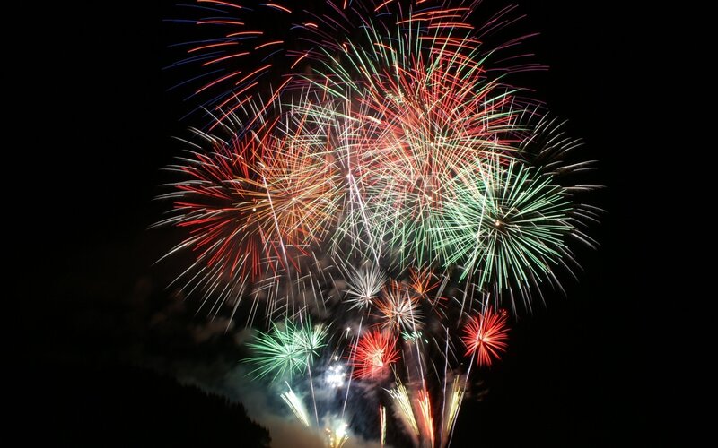 Colorful fireworks display