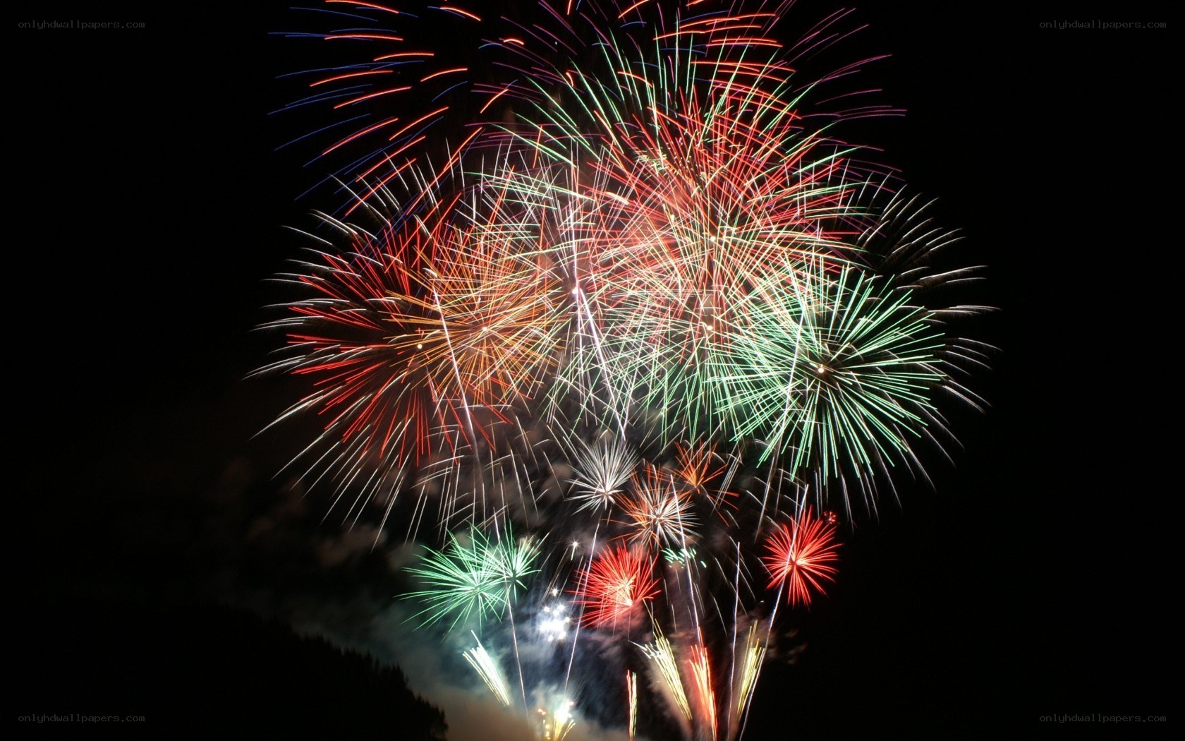 Colorful fireworks display