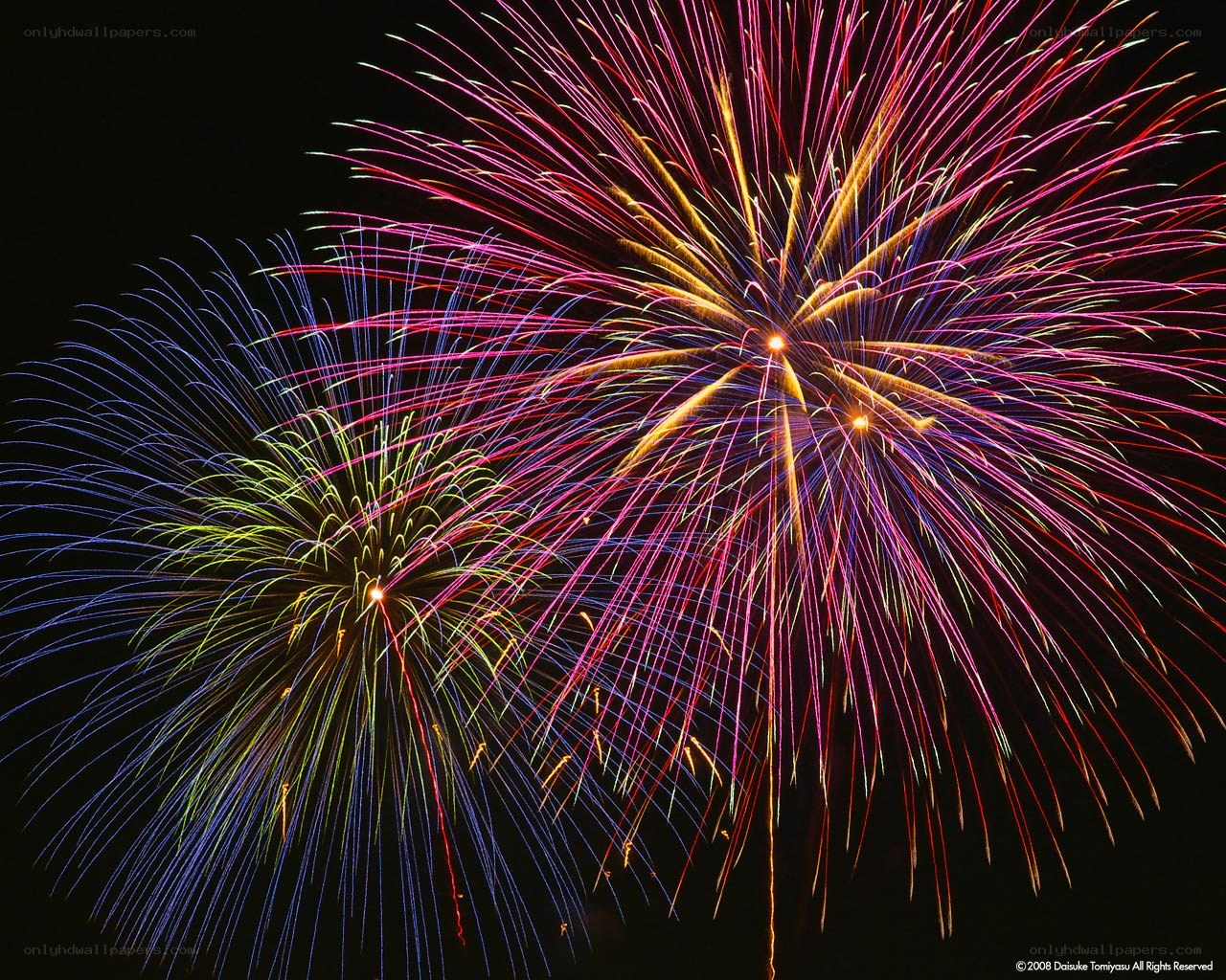Colorful fireworks display