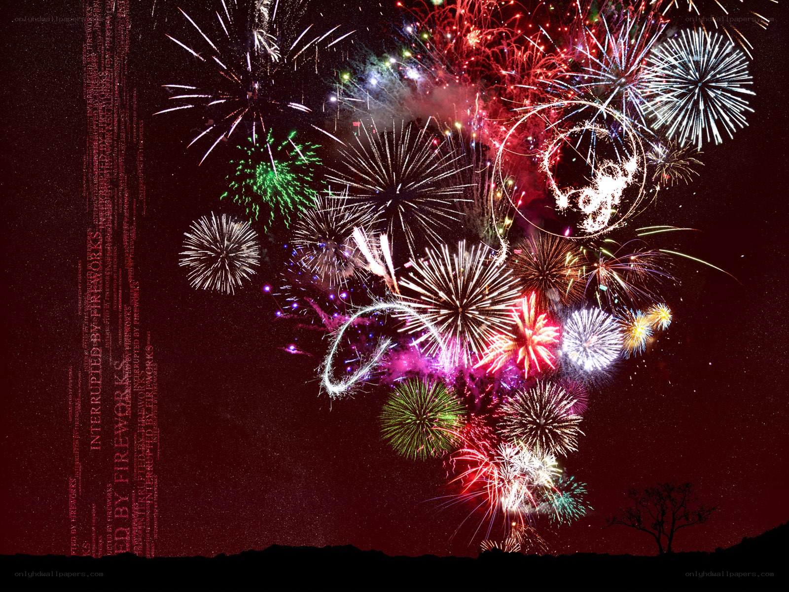 Colorful fireworks display