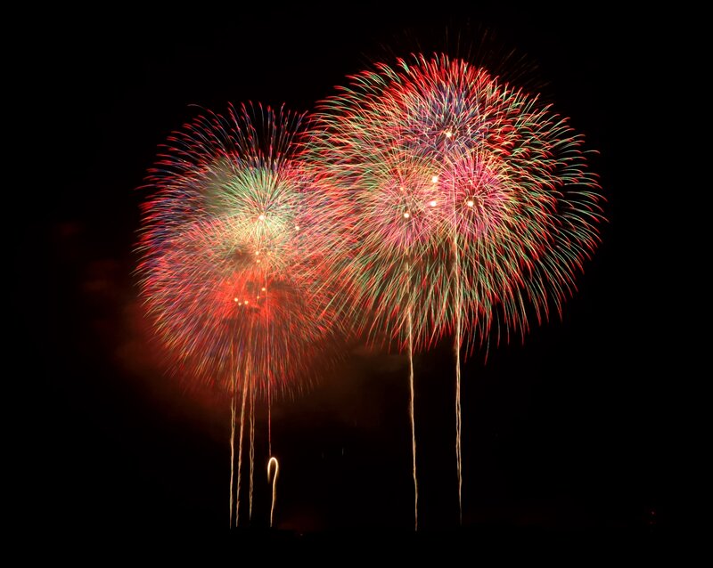Colorful fireworks display