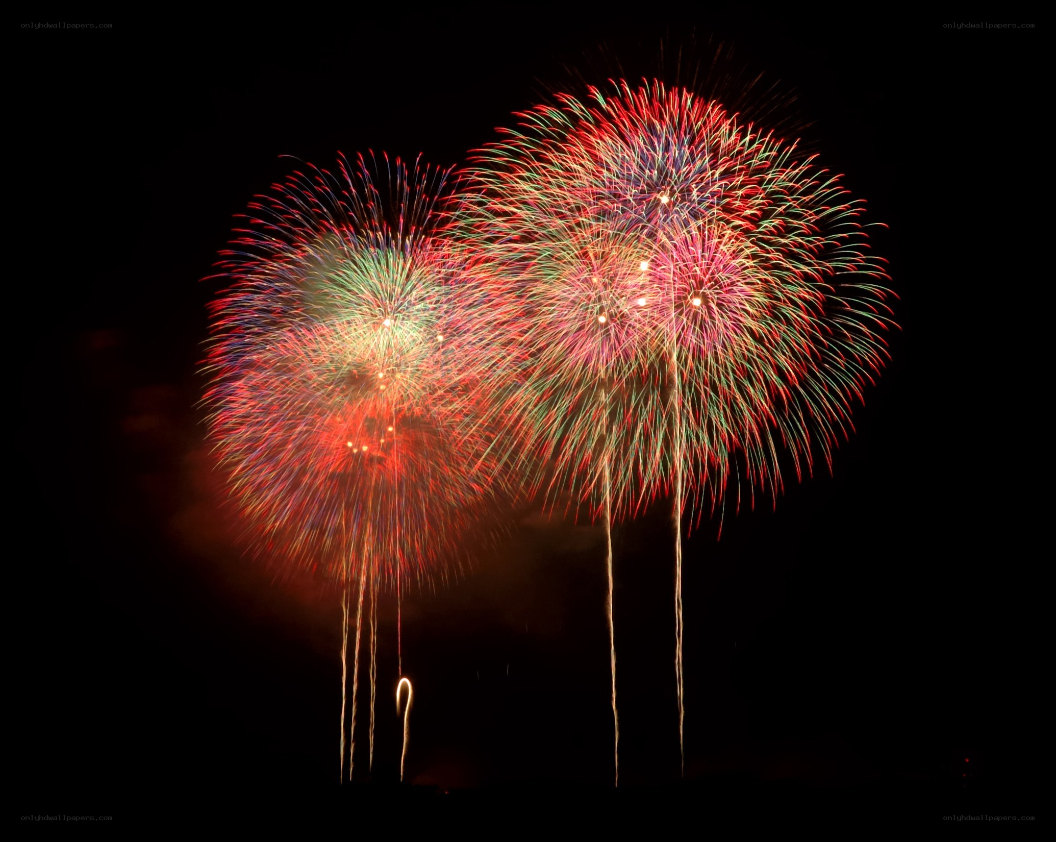 Colorful fireworks display