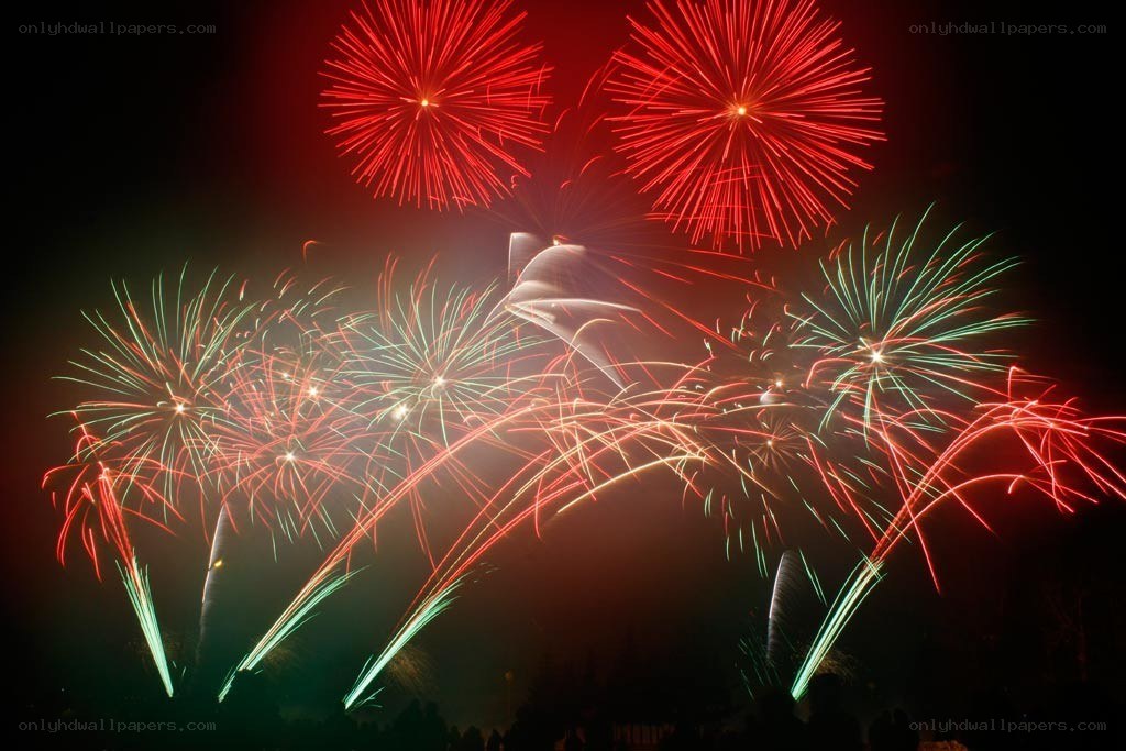 Colorful fireworks display