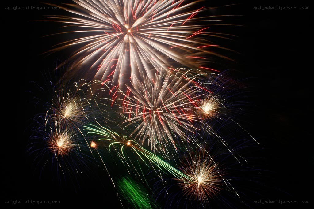 Colorful fireworks display