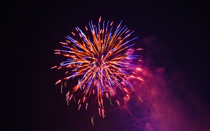 Colorful fireworks display