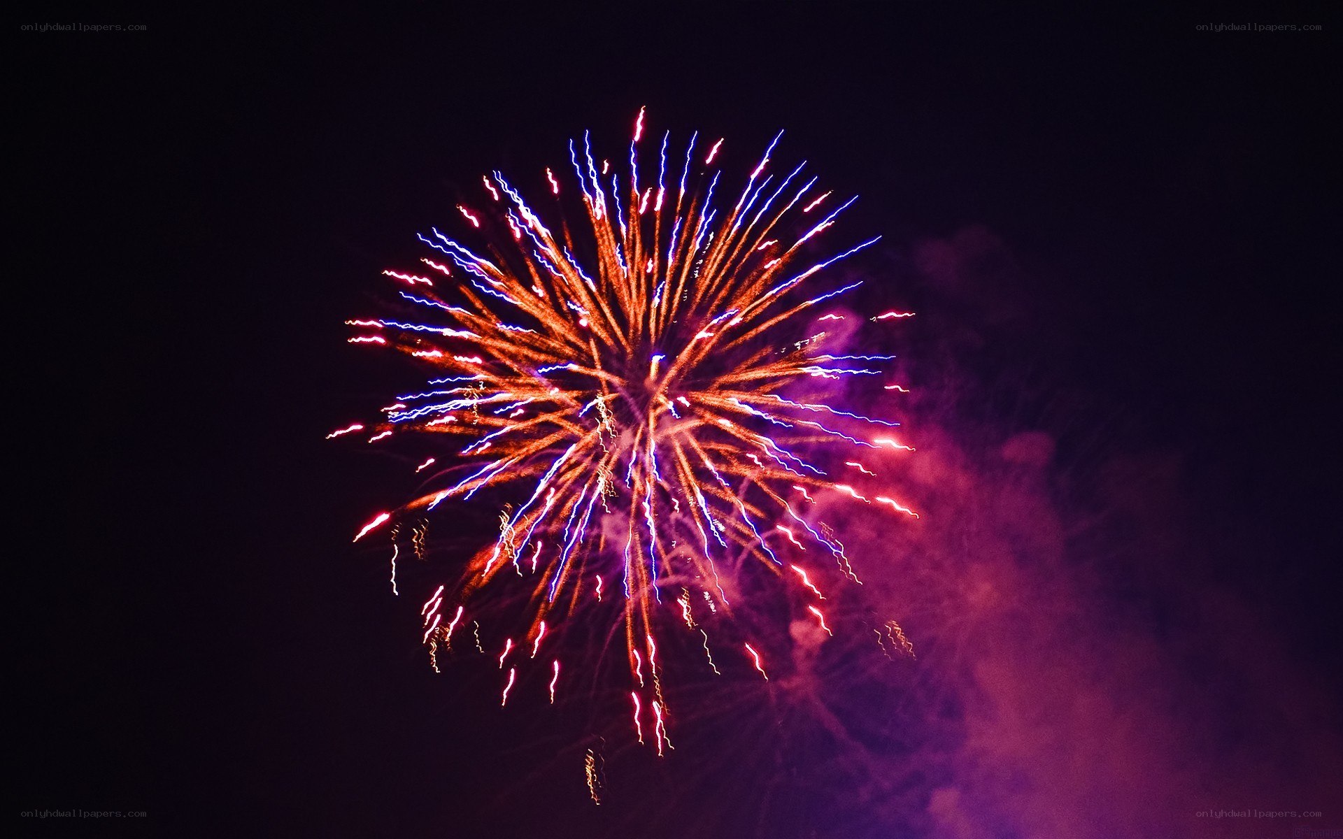 Colorful fireworks display