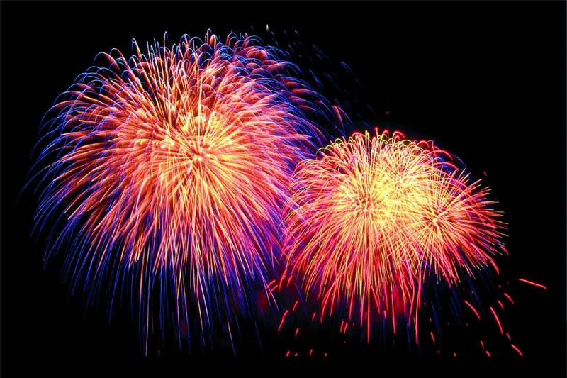 Colorful fireworks display