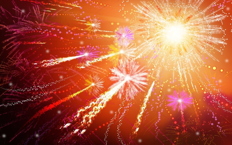 Colorful fireworks display