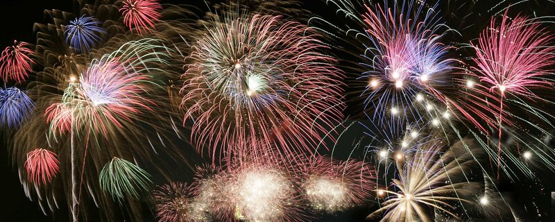 Colorful fireworks display