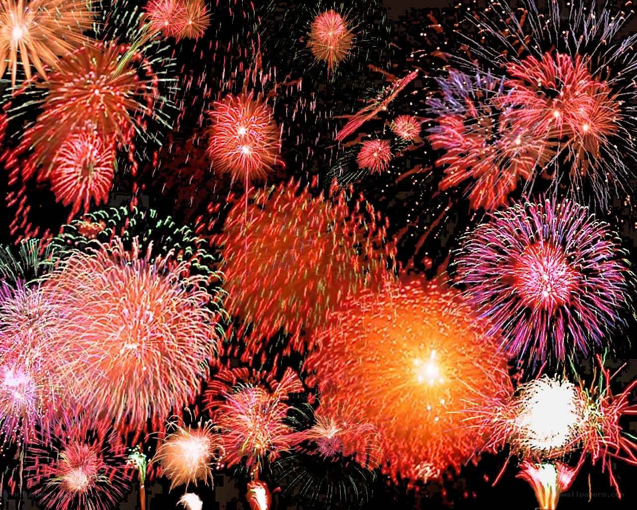 Colorful fireworks display