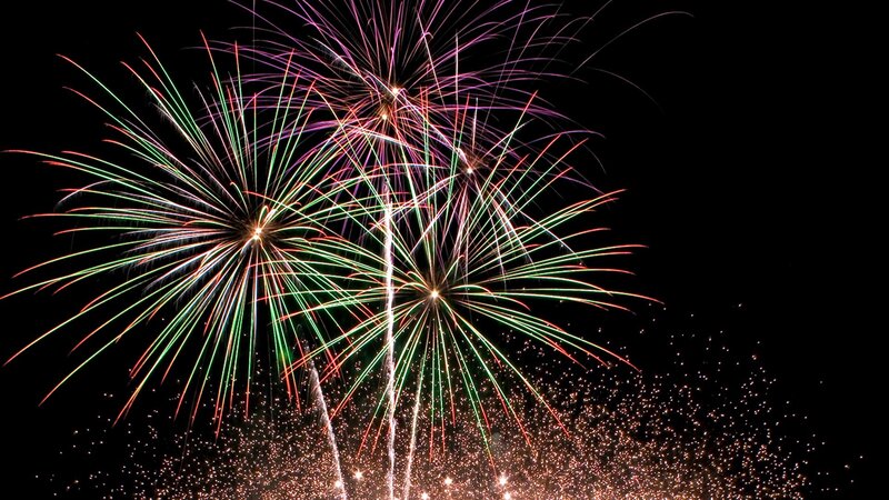 Colorful fireworks display
