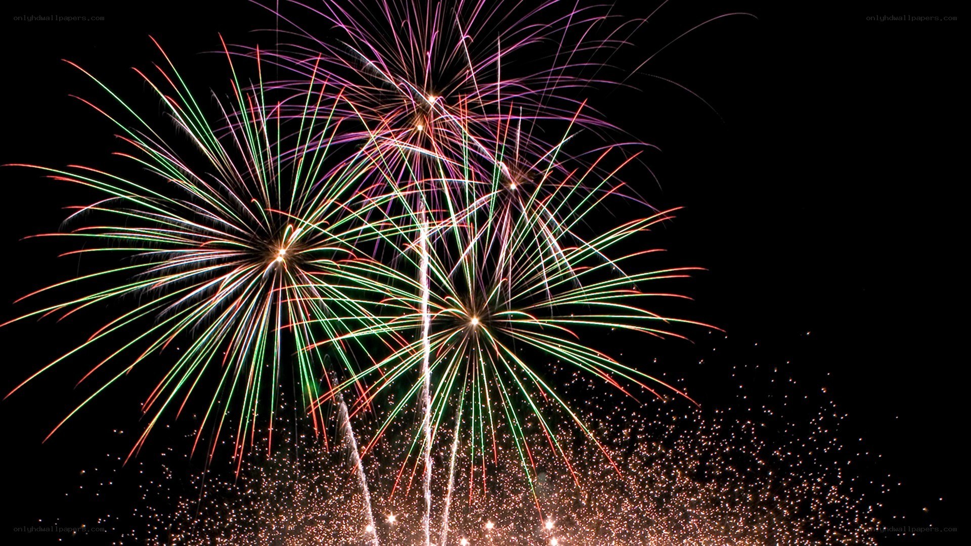 Colorful fireworks display