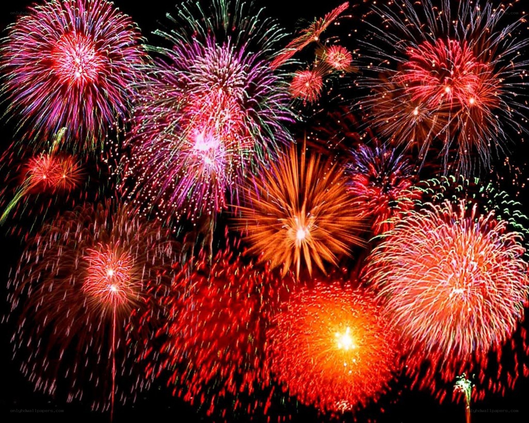 Colorful fireworks display