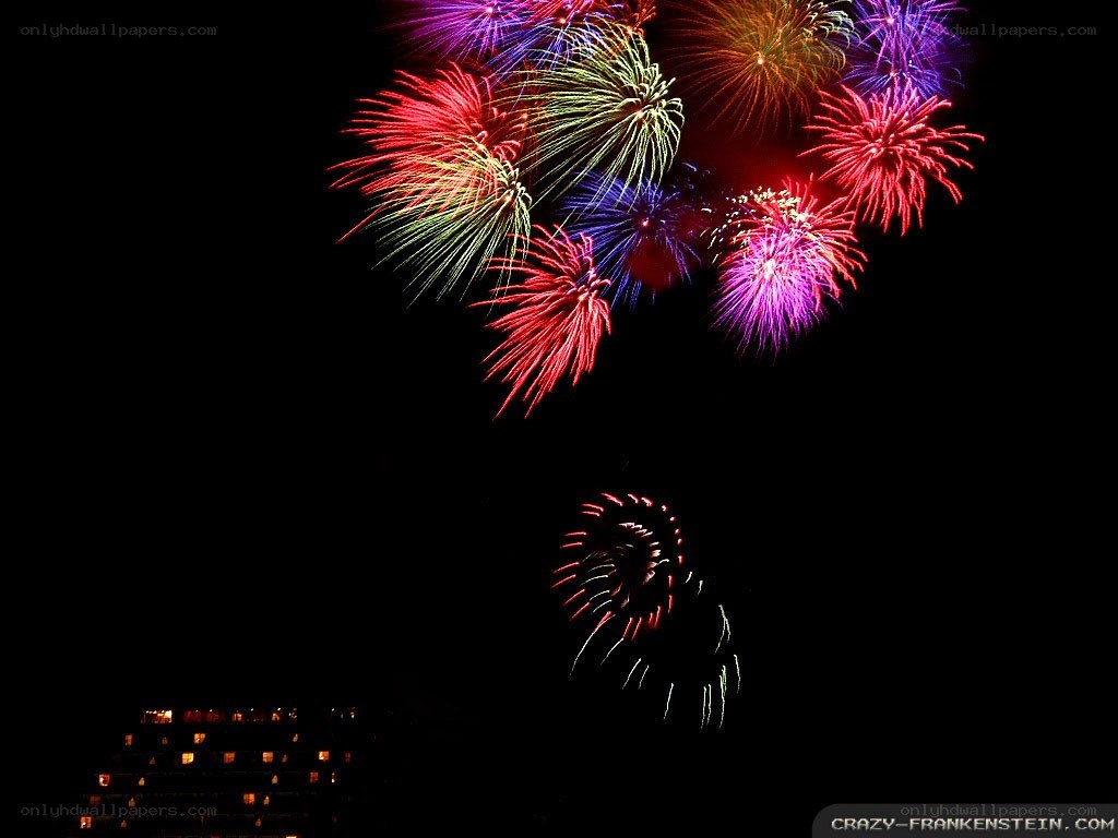 Colorful fireworks display