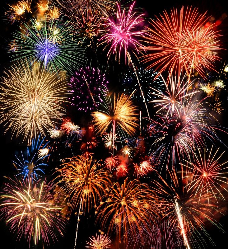 Colorful fireworks display
