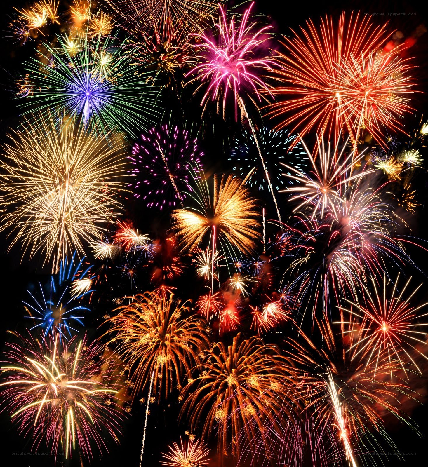 Colorful fireworks display