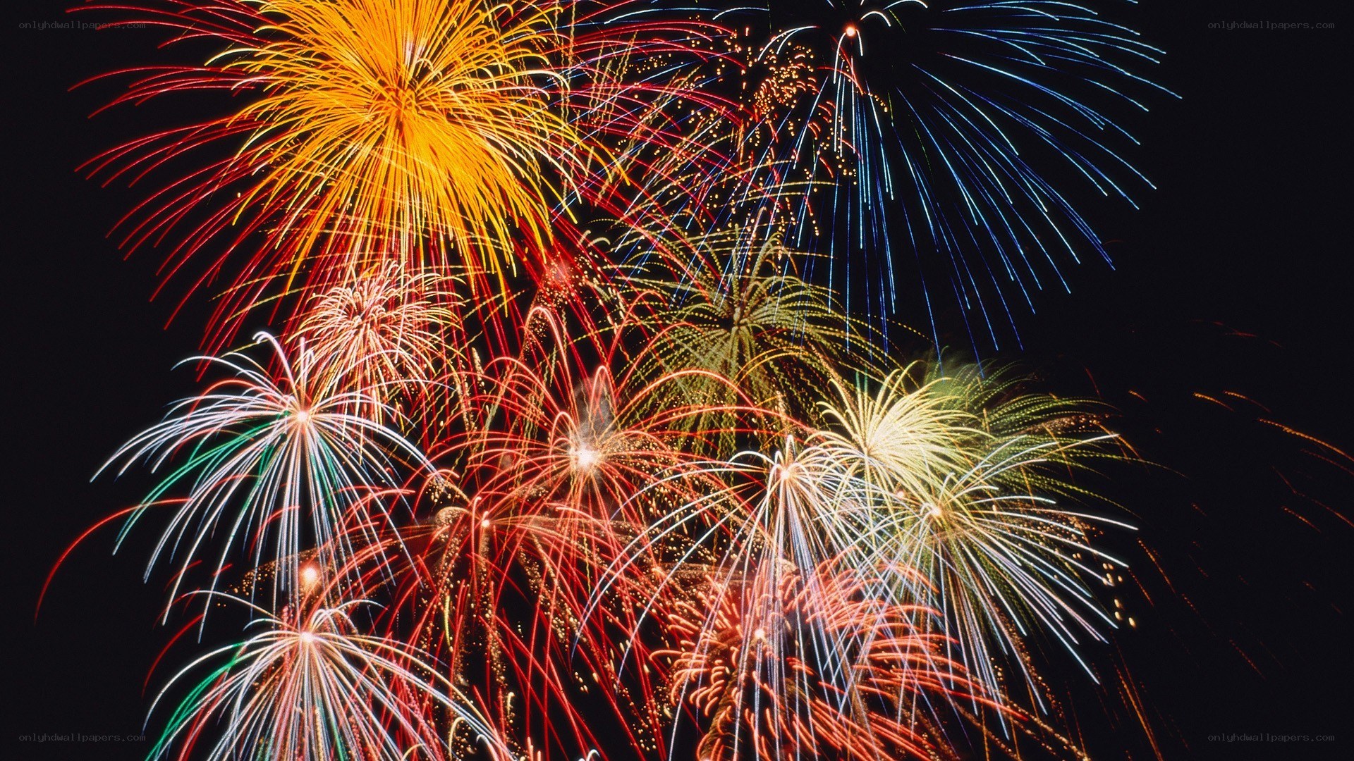 Colorful fireworks display