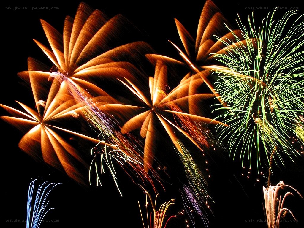 Colorful fireworks display