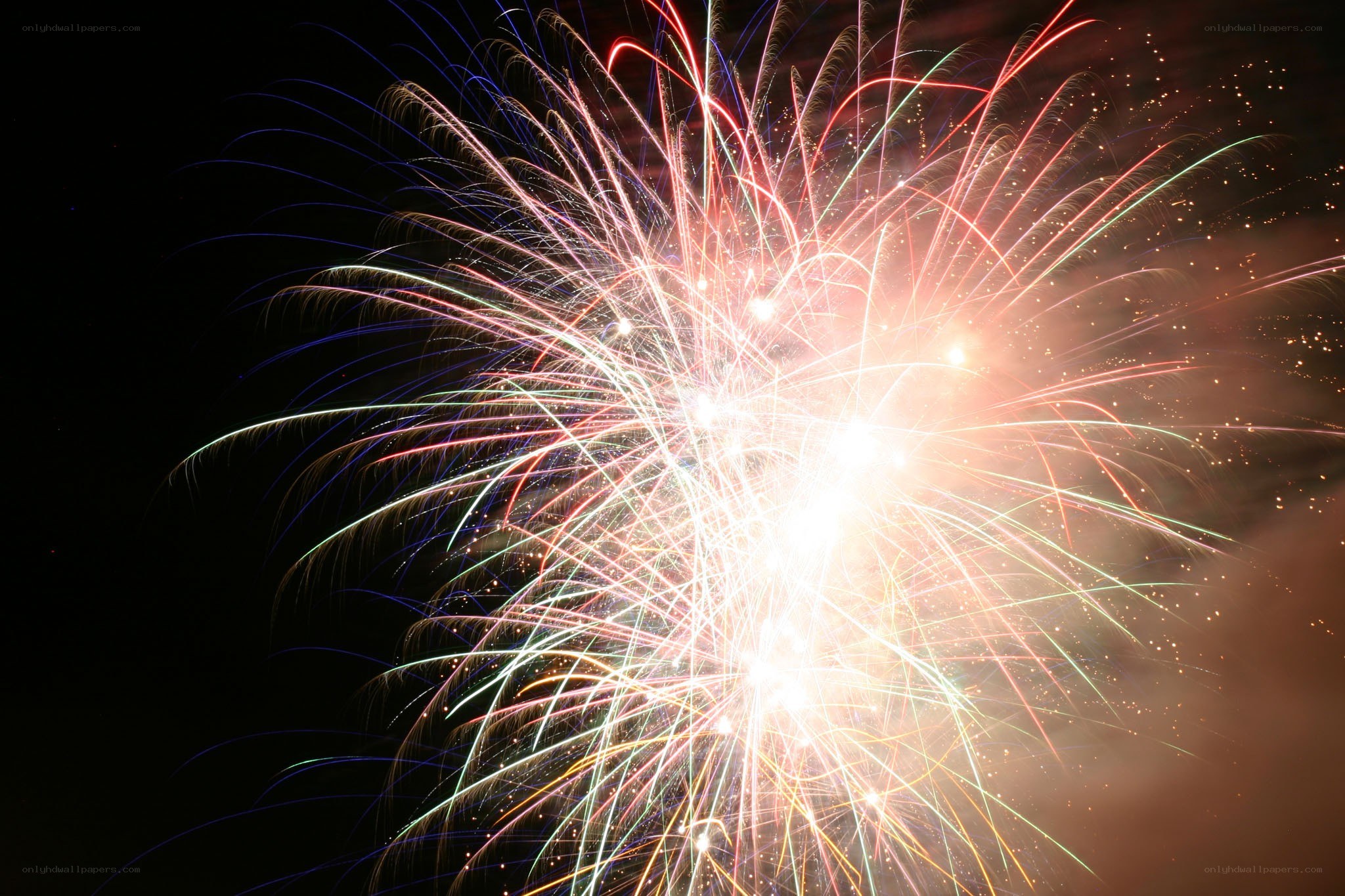 Colorful fireworks display