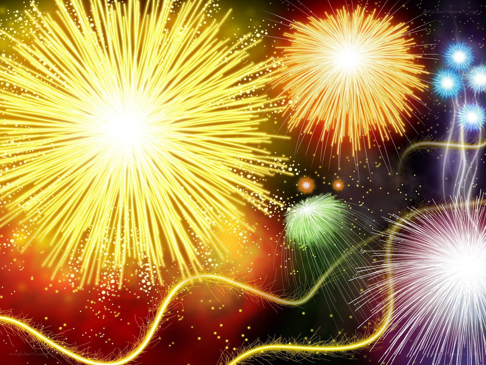 Colorful fireworks display