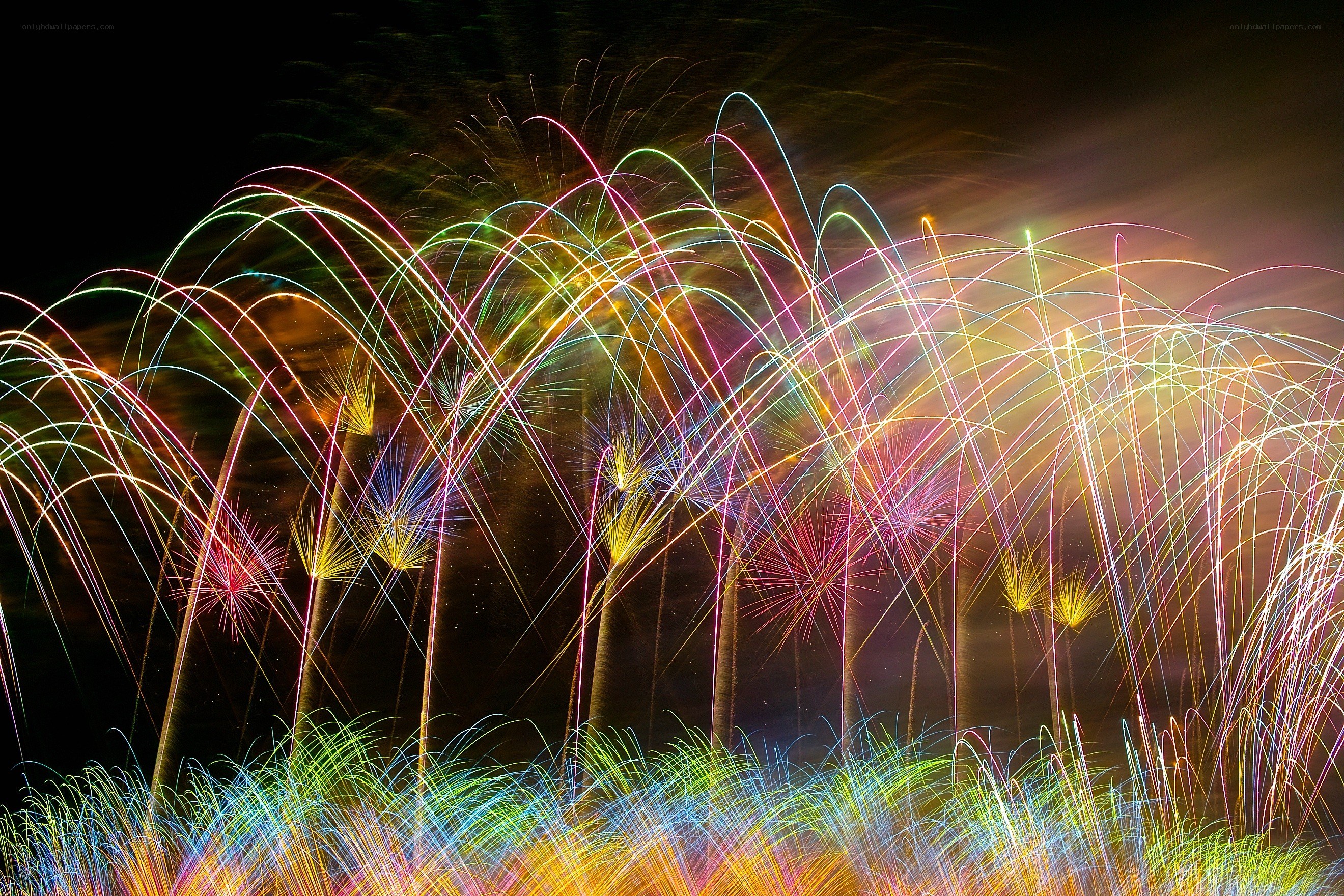 Colorful fireworks display