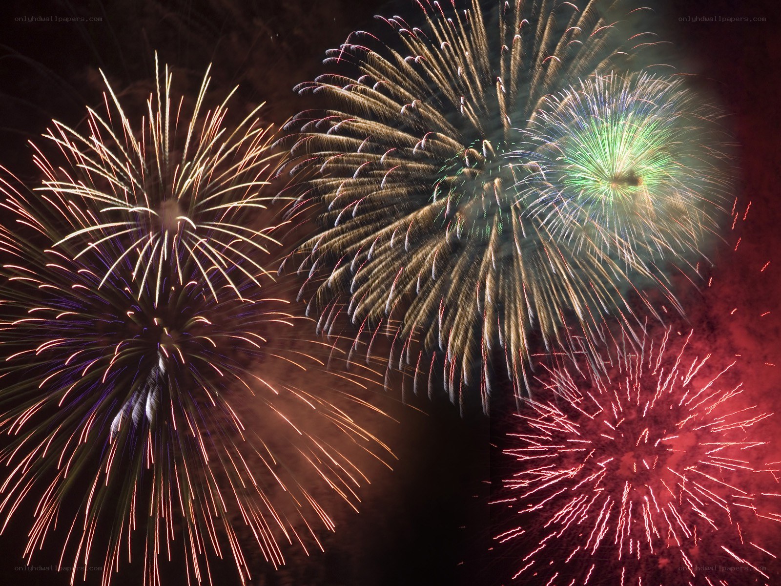 Colorful fireworks display