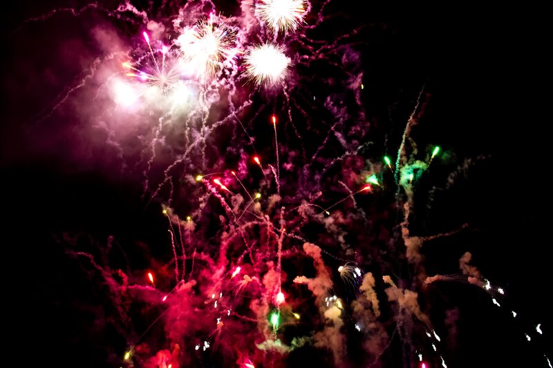 Colorful fireworks display
