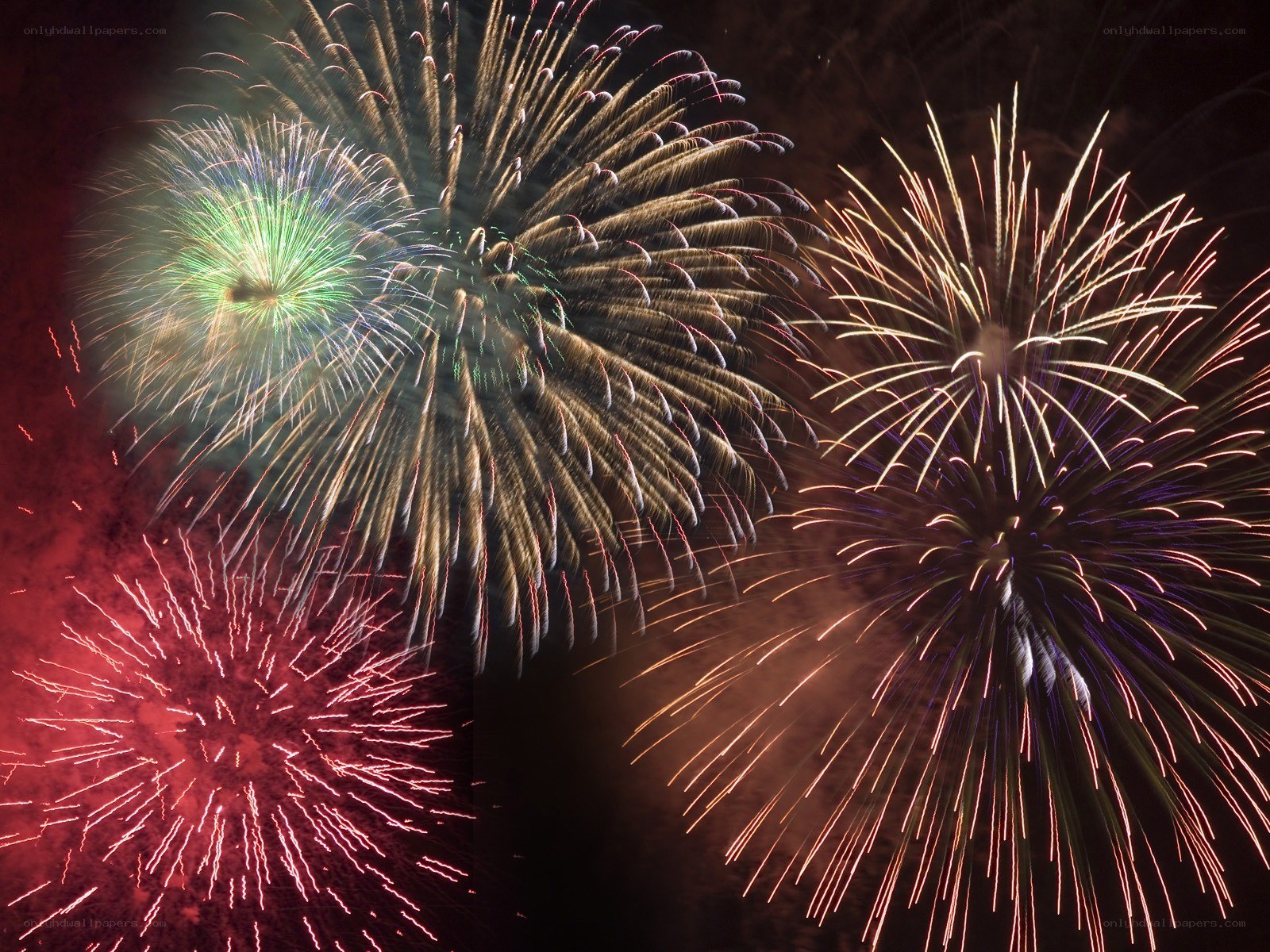 Colorful fireworks display