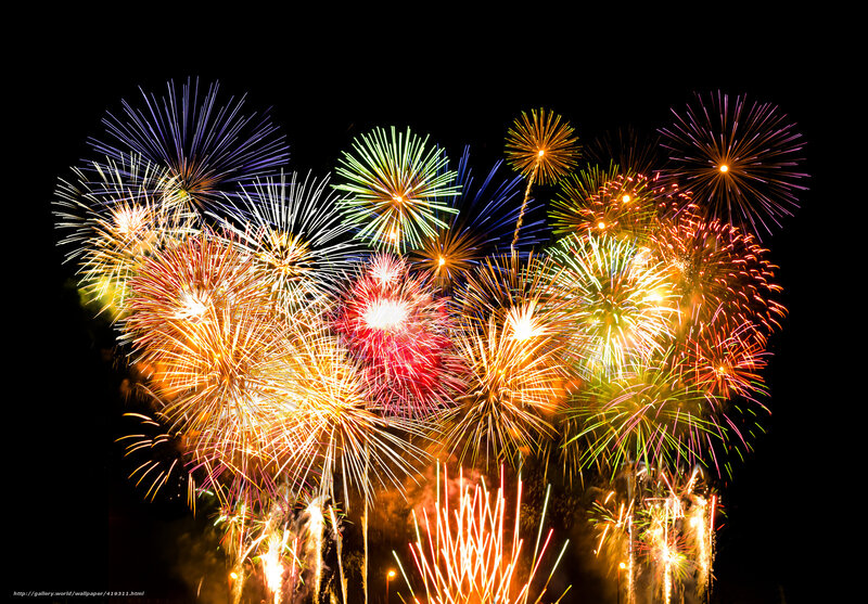Colorful fireworks display