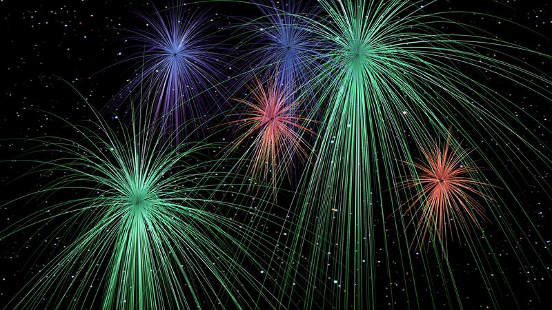 Colorful fireworks display