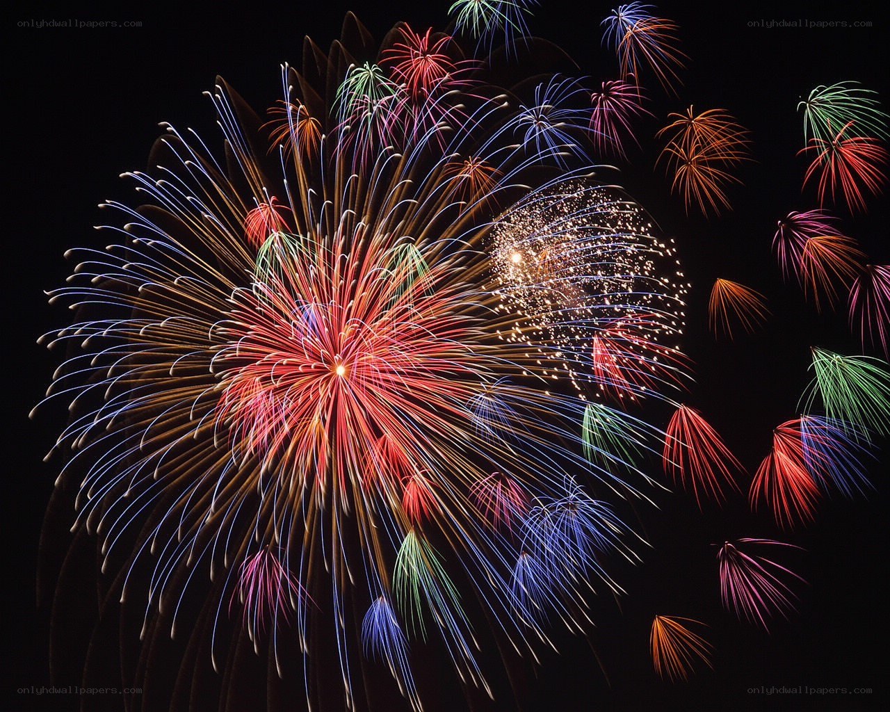 Colorful fireworks display