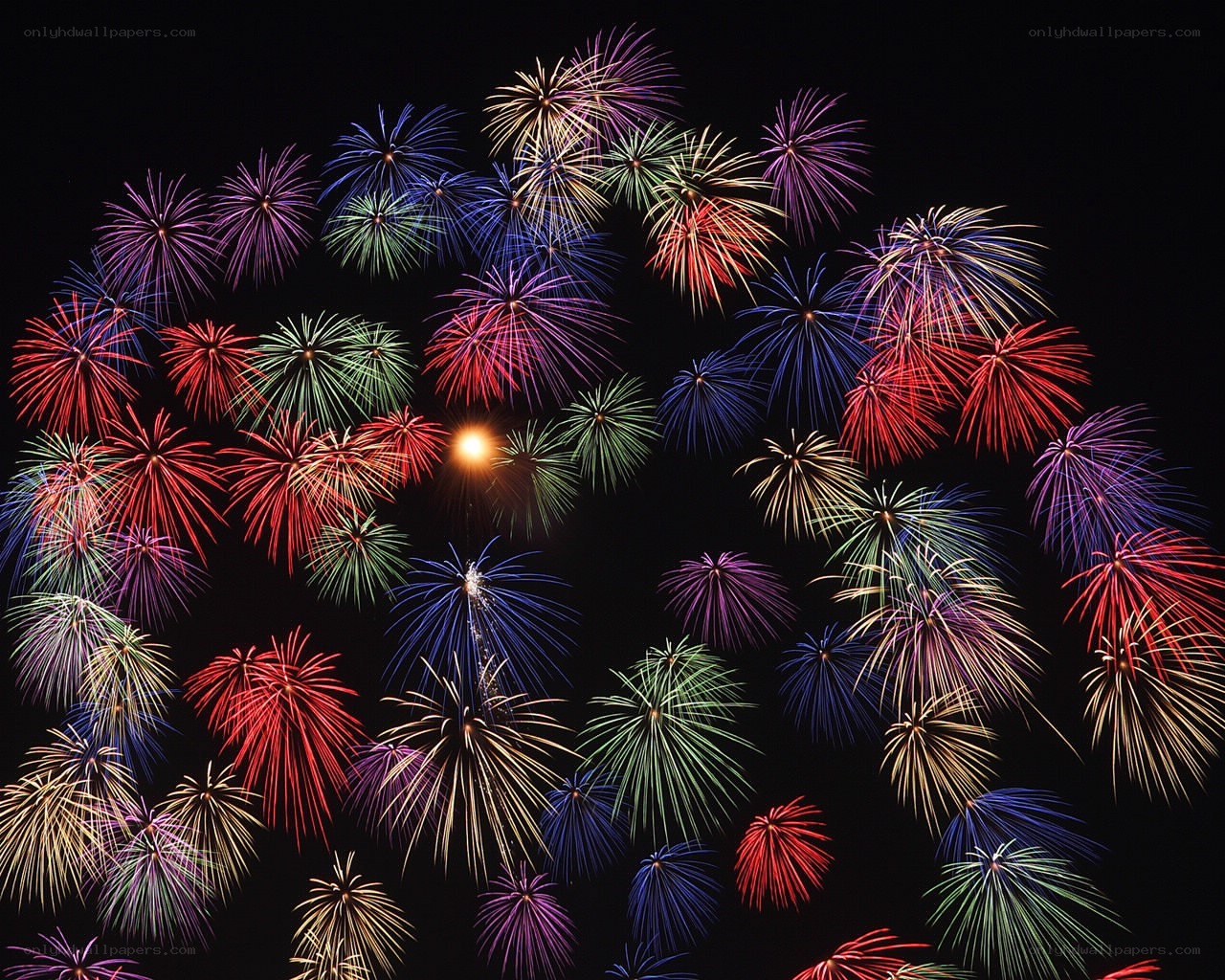 Colorful fireworks display