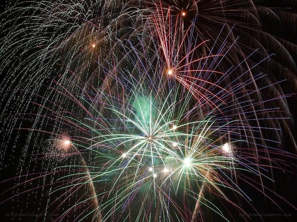 Colorful fireworks display