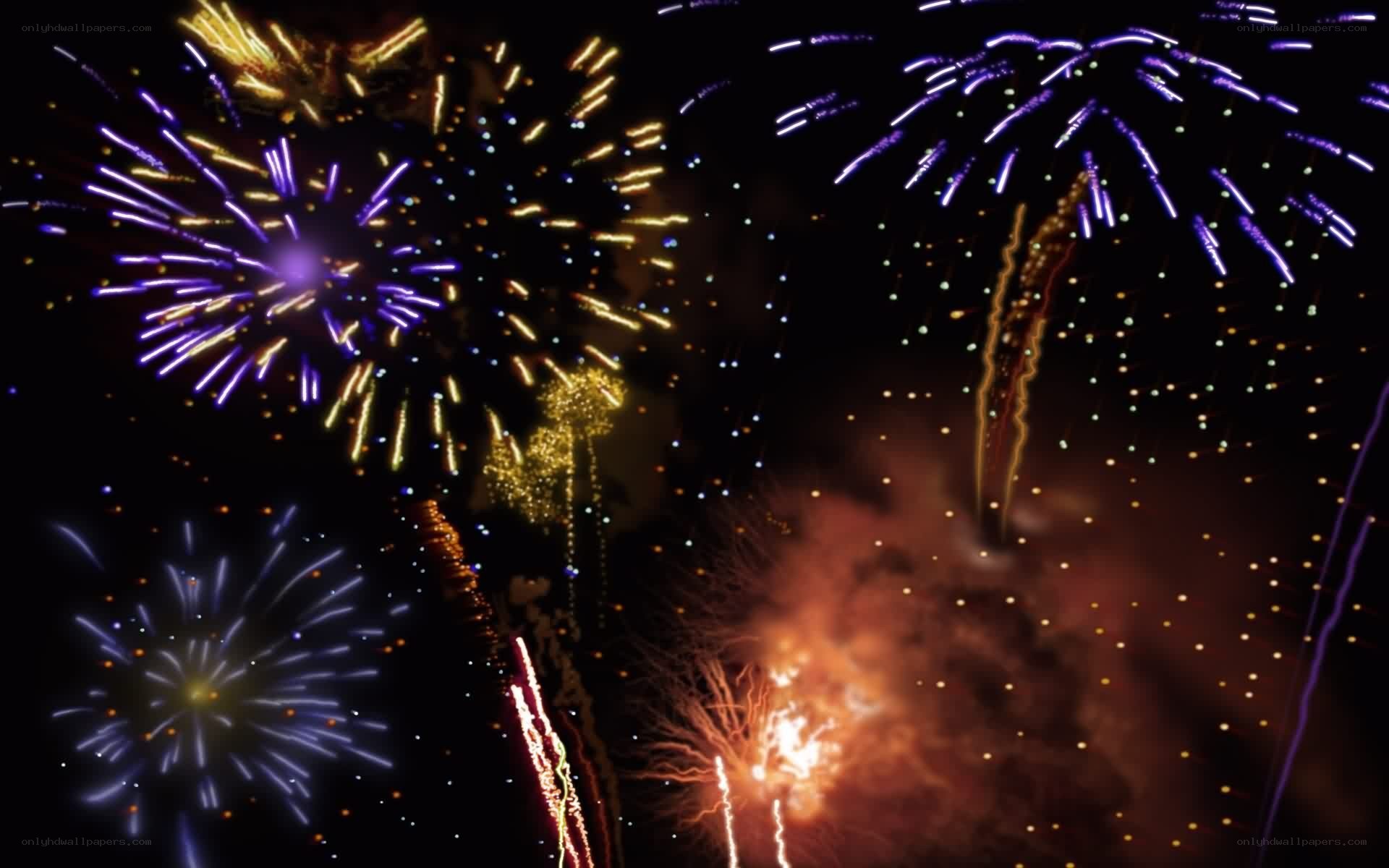 Colorful fireworks display