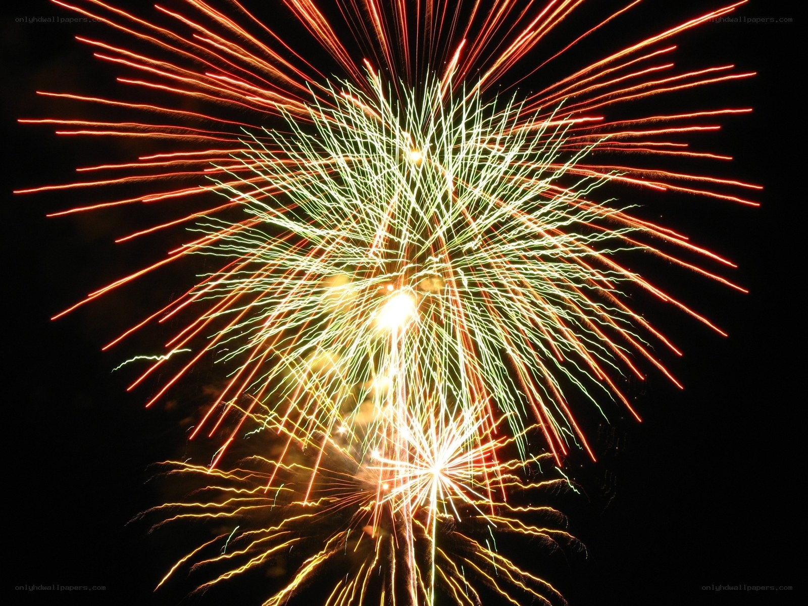 Colorful fireworks display