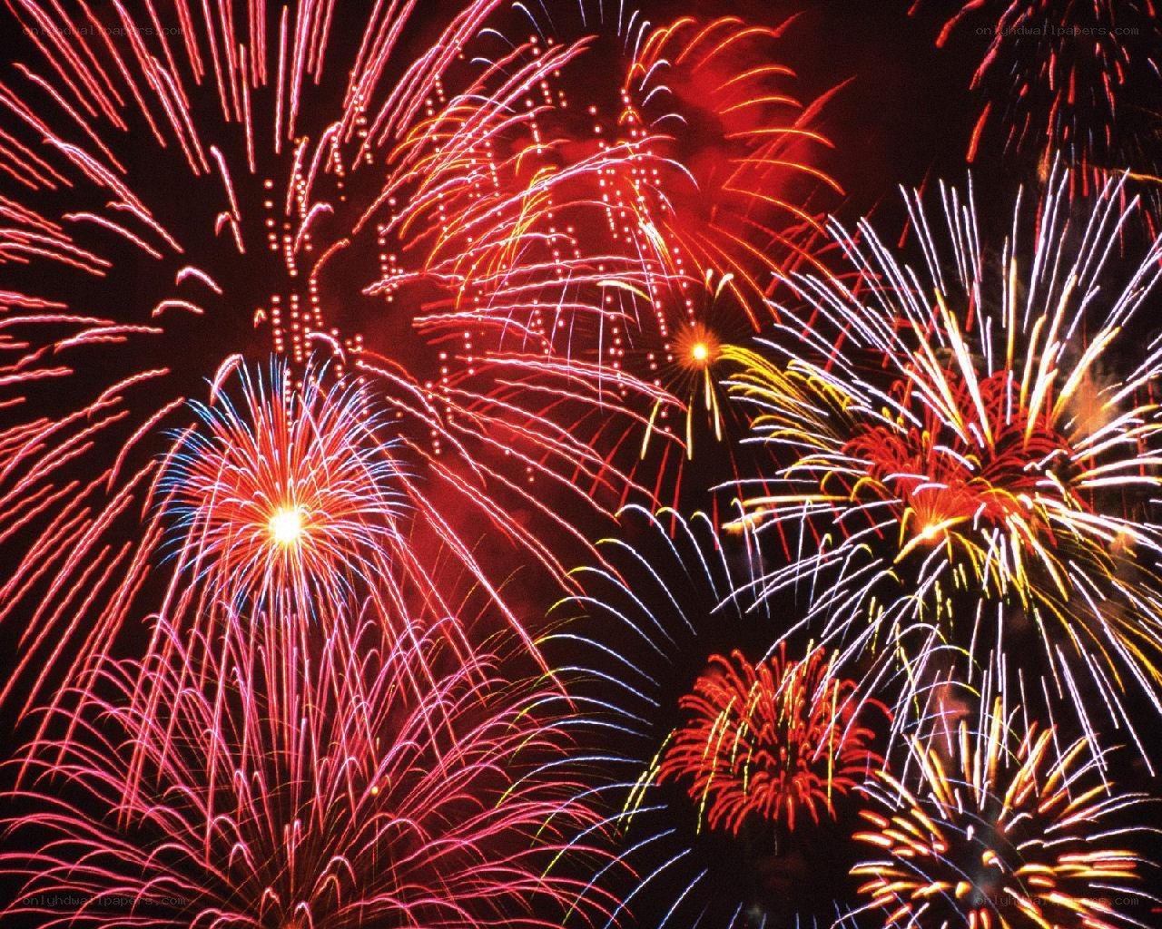 Colorful fireworks display
