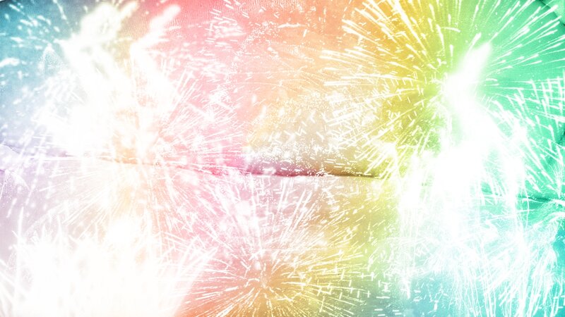 Colorful Fireworks Display — White, Celebratory