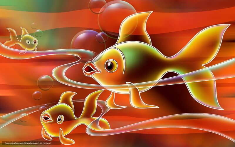 Colorful fish in abstract water