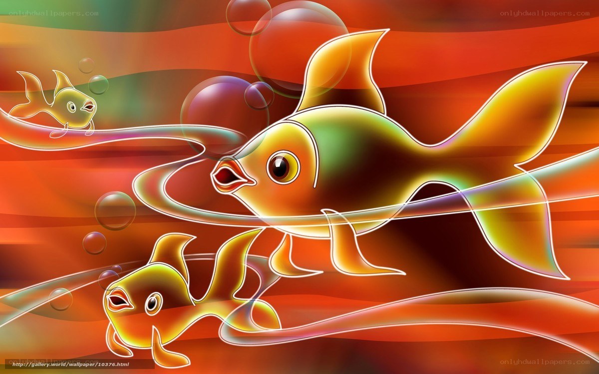 Colorful fish in abstract water